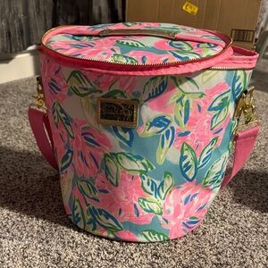 Lilly Pulitzer Pink and Green Floral Cooler Bag